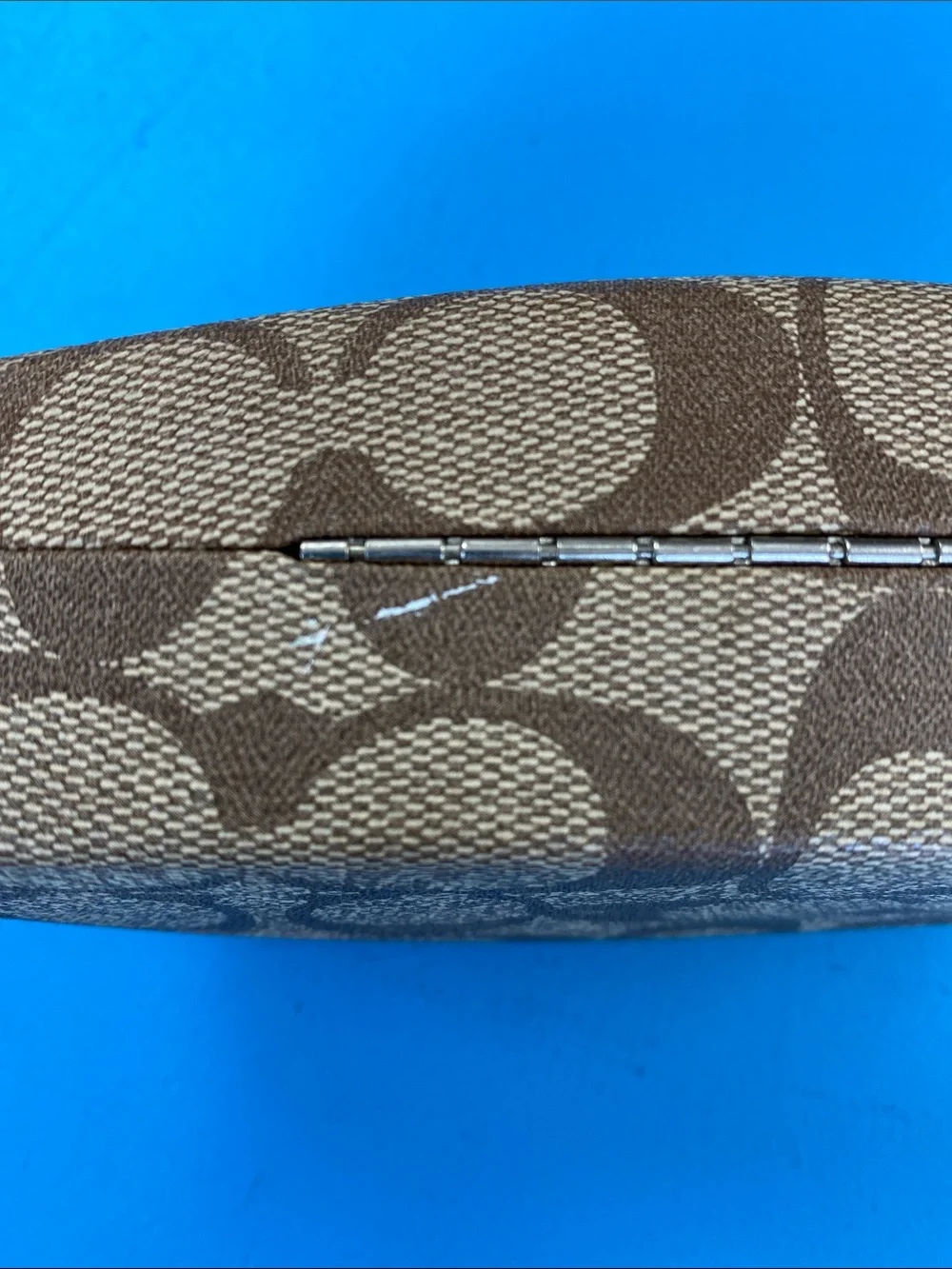 Coach Women’s Blue Gradient Shield Sunglasses with Gold Trim - Picture 9 of 10